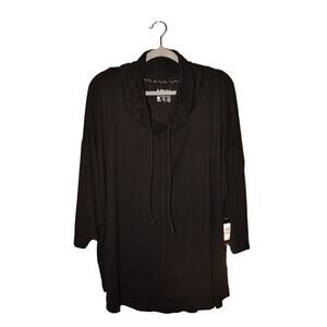 MNY MARC NEW YORK NEW $64 Black Performance Cowl Neck‎ Tunic Top Drop Sleeve 2X
